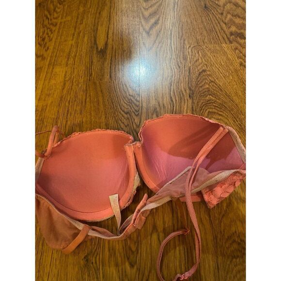 Victoria's Secret PINK, women's coral lace push up bra size 34C - Picture 3 of 4